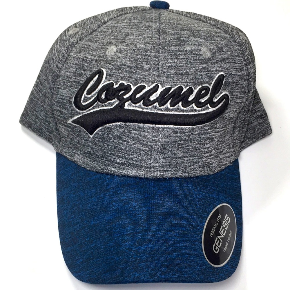 Unique Blue & Charcoal Gray Cozumel Adjustable Hat NWT